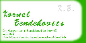 kornel bendekovits business card